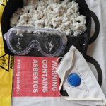 Closeup,Asbestos,And,Fibers,,Mask,,Filter,And,Goggles.,Asbestos,Bag