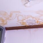Water,Damaged,Ceiling,Roof,,Brown,Stain,,Office,Building